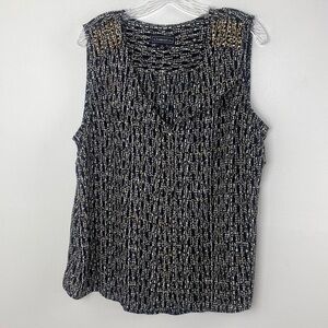 ELEMENTZ Animal Print Sleeveless Button up Blouse size XL